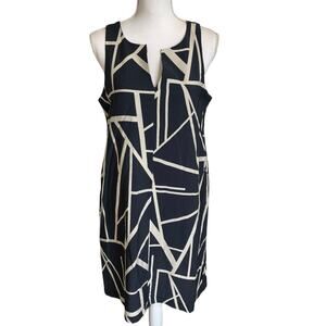 Banana Republic Dress Size Medium Black White Geometric Shift Business Casual